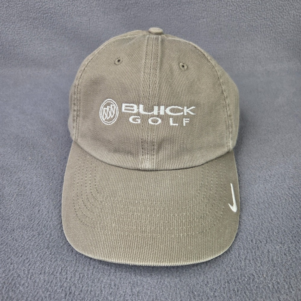 Nike Buick Golf Hat Adjustable OSFA Gray 100% Cotton Y2K Dad Hat Cap